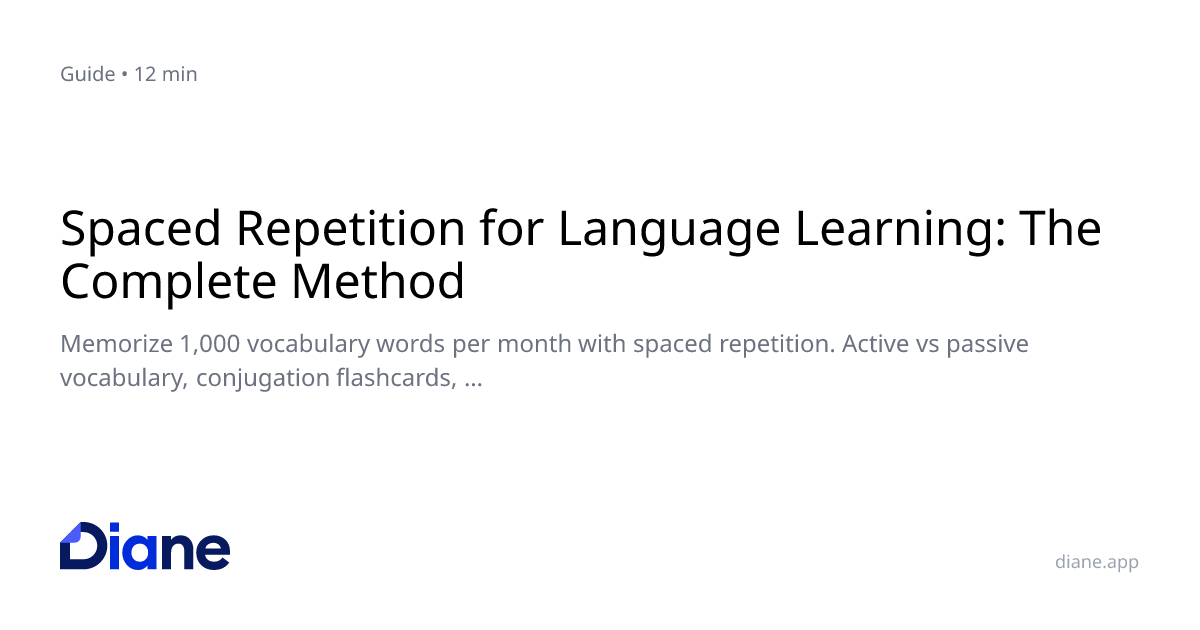Spaced Repetition for Language Learning | Diane AI | Diane